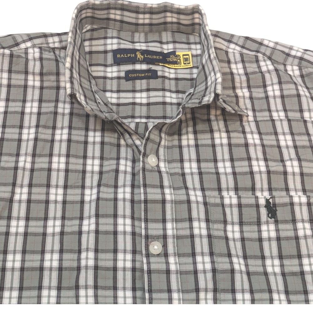 Polo Ralph Lauren Custom‎ Fit Plaid Button Down Shirt Men's XL Casual Dress